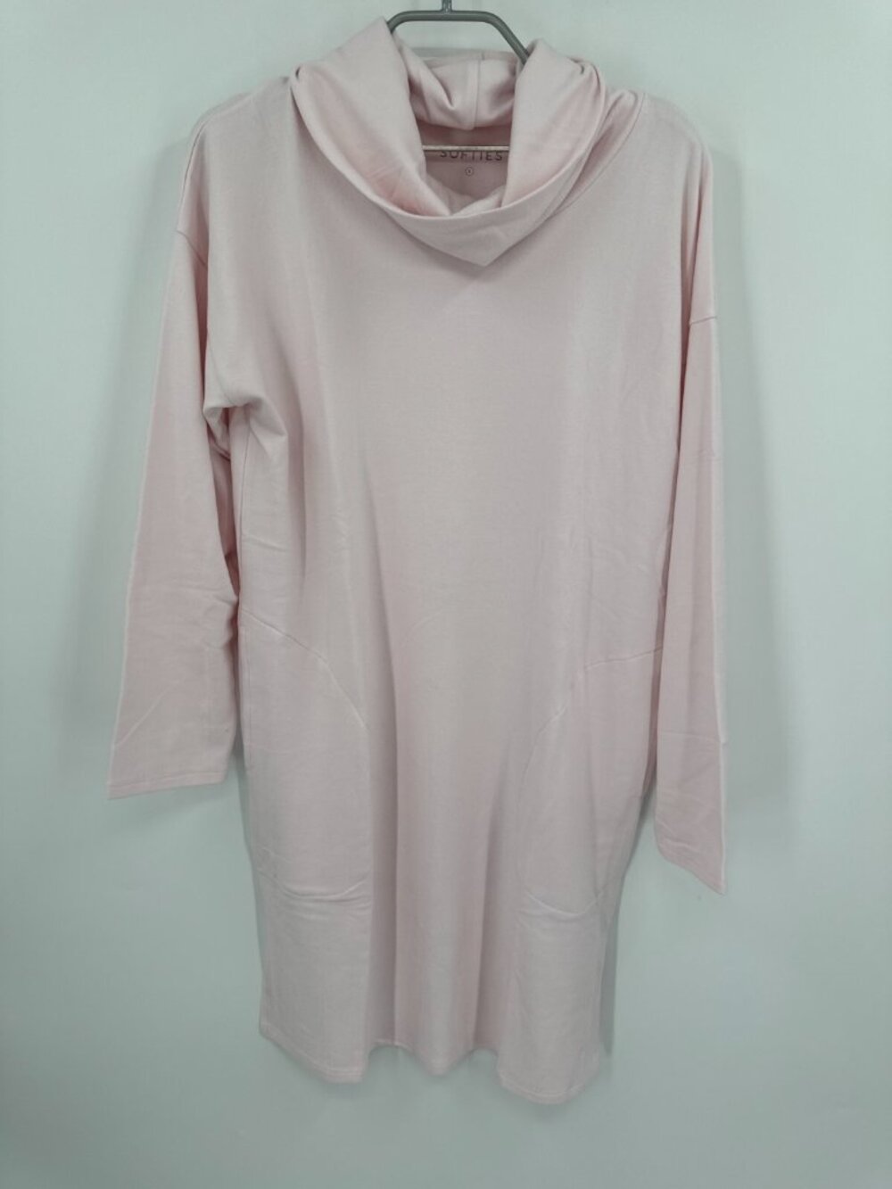 Softies Heavy Dream Jersey Cowl Neck Lounger Lounge Dress sz S Blush Pink NWOT